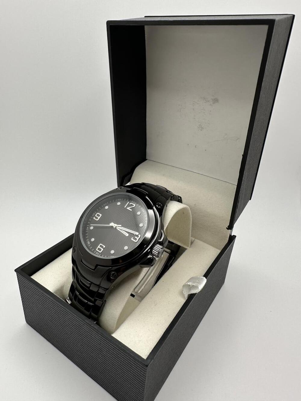Men’s Black Quartz Watch Stainless Steel Band Japan Movement | Hole Watch Co